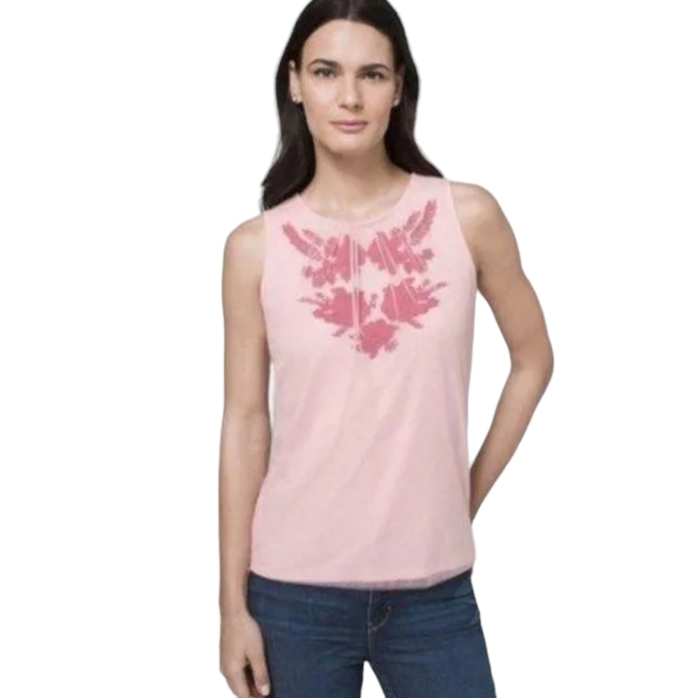 WHBM Pink Layered Tank Sleeveless Blouse Top Size Small‎